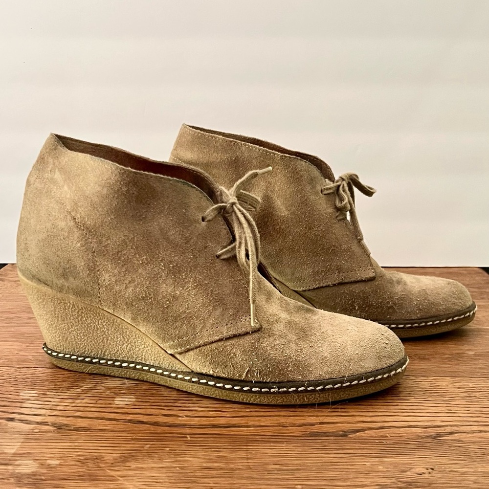 J Crew Suede Stitched Sole Ankle Boots